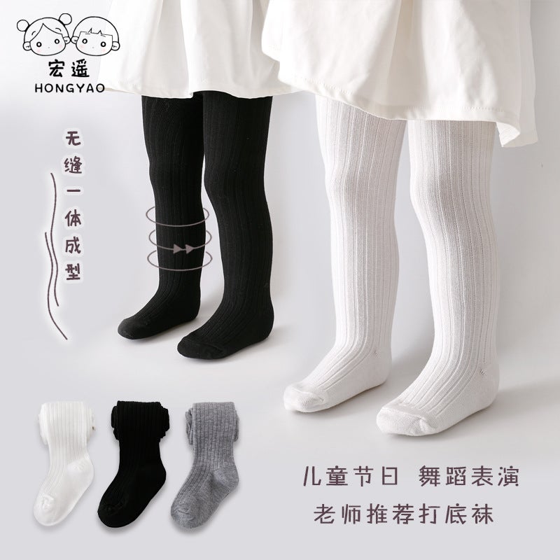 Baby Girls Pantyhose Class A Soft Cotton High Waist High Elastic Anti-Pilling Solid Color Dance Socks Leggings - Image 2