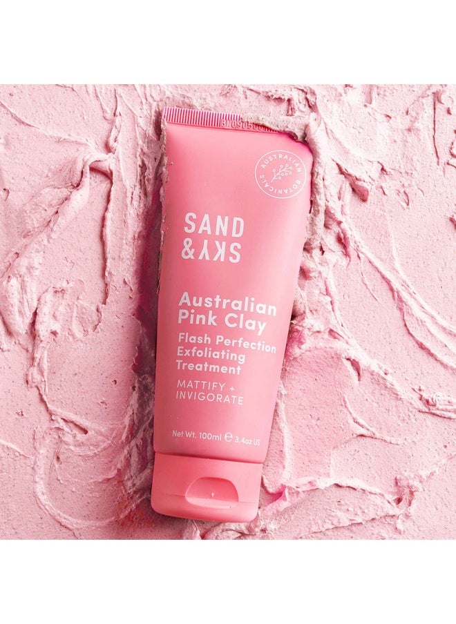 Sand & Sky Flash Perfection Exfoliating Treatment Face Scrub Face Cleanser Australian Pink Clay Moisturizing Facial Exfoliator For Face With Rosehip Grapeseed Olive Oil (3.4 Oz)  - Image 3