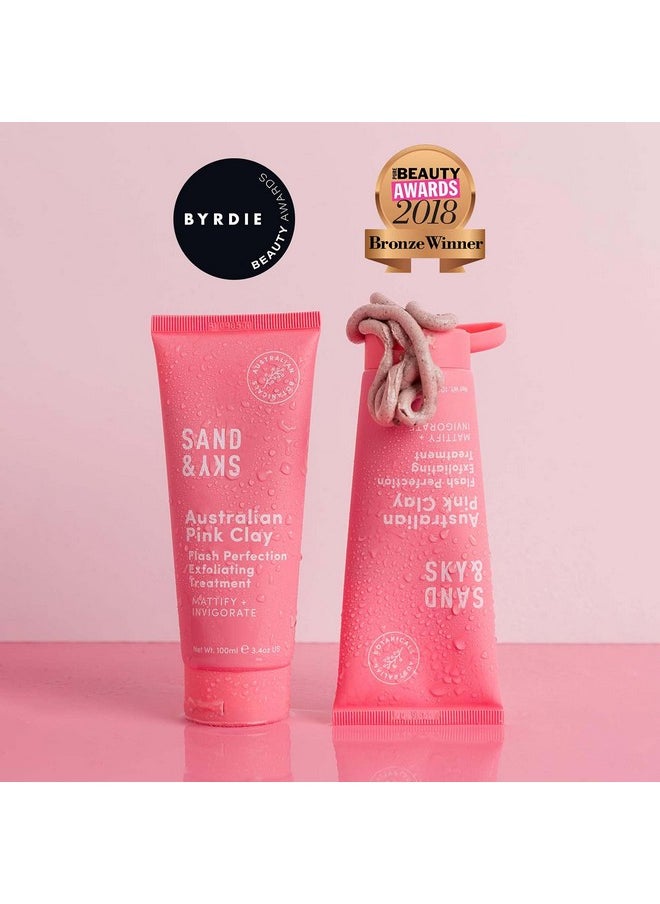 Sand & Sky Flash Perfection Exfoliating Treatment Face Scrub Face Cleanser Australian Pink Clay Moisturizing Facial Exfoliator For Face With Rosehip Grapeseed Olive Oil (3.4 Oz)  - Image 2