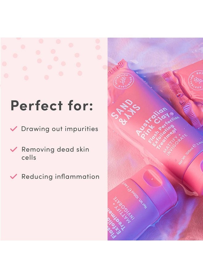 Sand & Sky Flash Perfection Exfoliating Treatment Face Scrub Face Cleanser Australian Pink Clay Moisturizing Facial Exfoliator For Face With Rosehip Grapeseed Olive Oil (3.4 Oz)  - Image 4