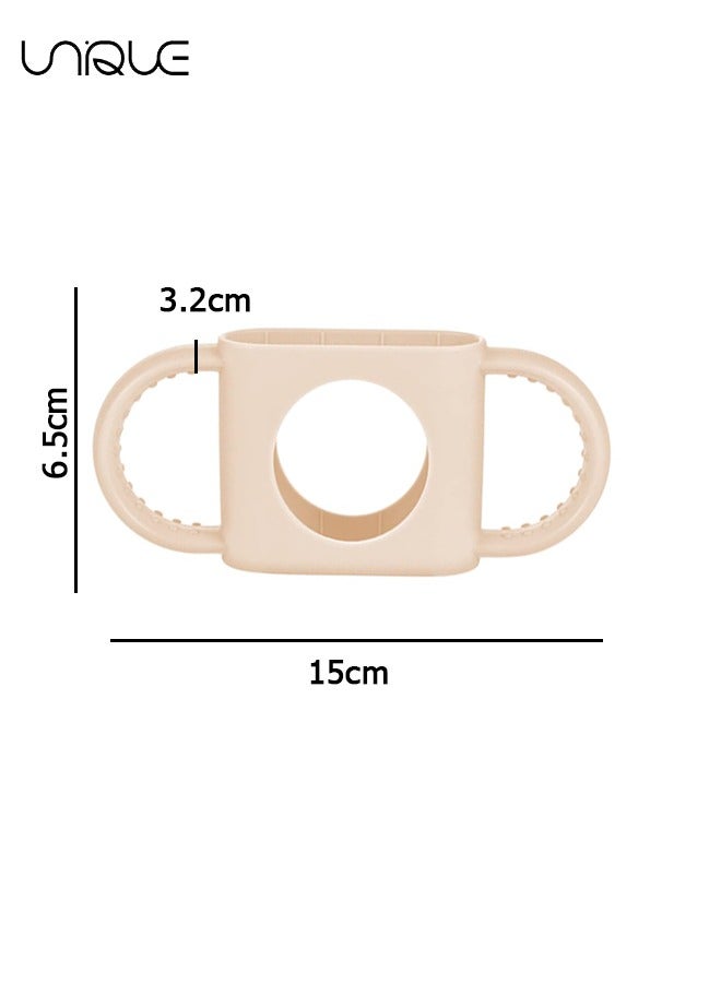 Unique 2pcs Baby Bottle Handles for Dr Brown Narrow Baby Bottle, Soft Comfortable Material Silicone BPA Free for Dr Brown Bottle with Easy Grip Handle Over Six Months Baby (Light Pink, Creamy White)  - Image 2
