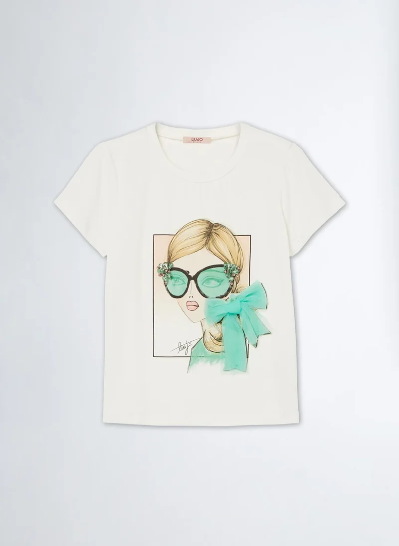 Liu Jo T-Shirt with Bow and Print