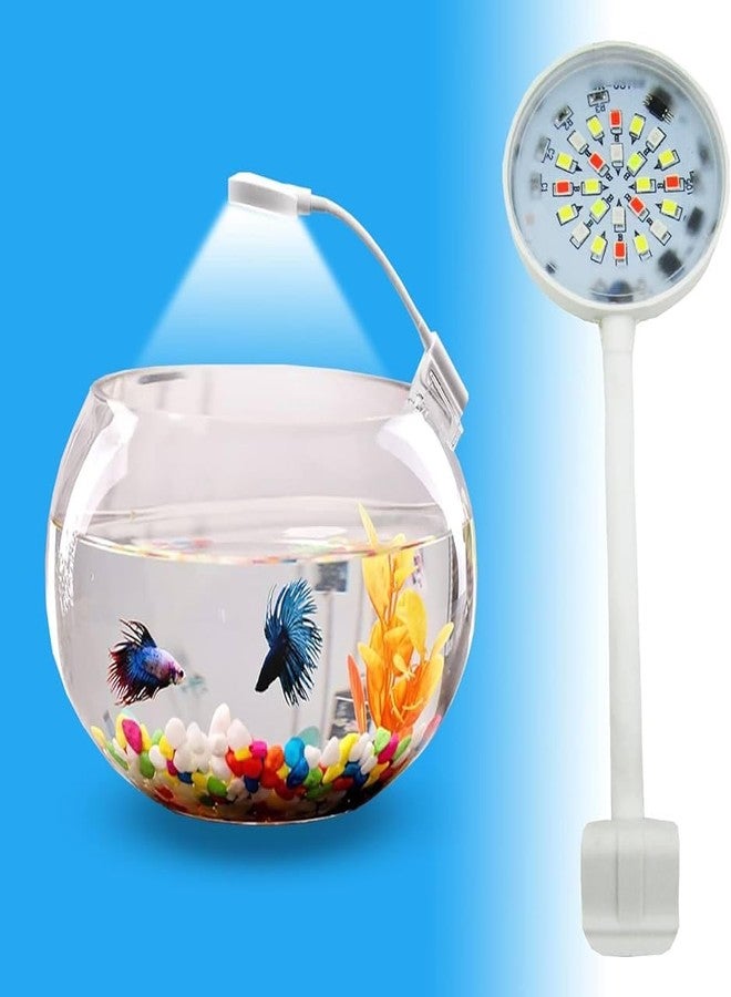 Rizopets Multicolor Changing Nano Aquarium Lamp, 360-Degree Adjustable Clip Light for Small Aquarium & Fish Bowls (Blue & White) - Image 1