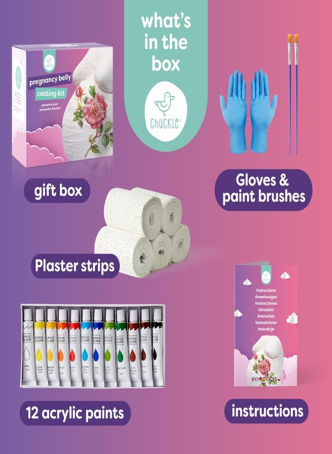 chuckle Belly Casting Kit Pregnancy – Create a Beautiful 3D Pregnancy Keepsake, Easy DIY Belly Mold for Expecting Moms, Celebrate Your Journey into Motherhood, Baby Belly Cast - Image 3