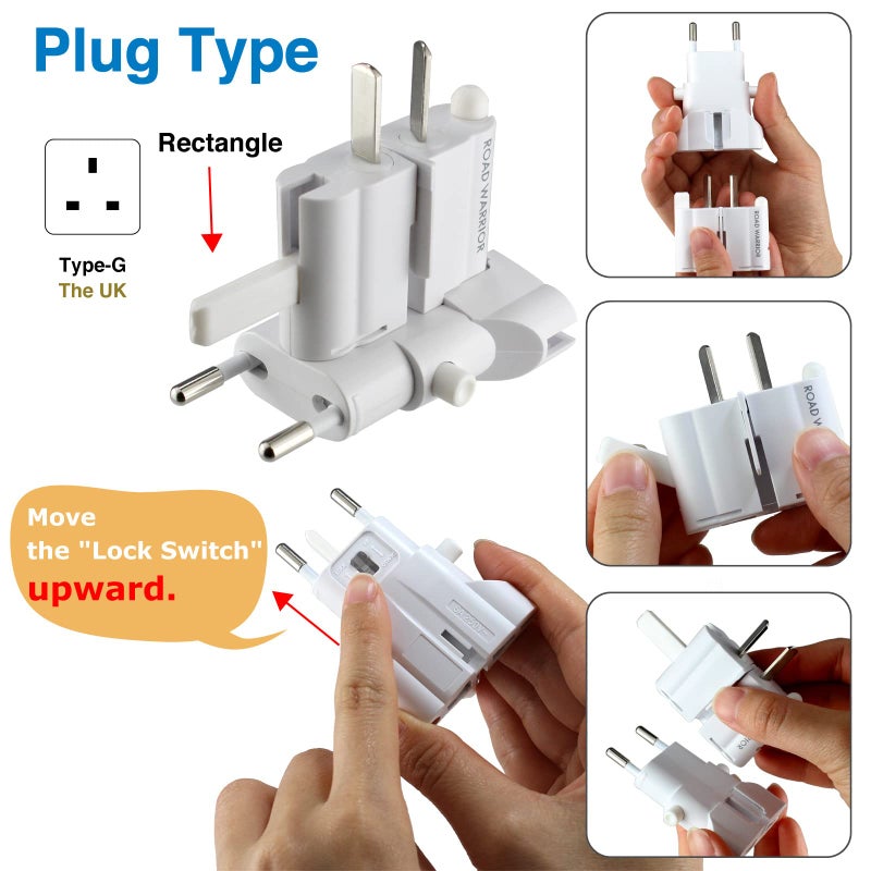 ROAD WARRIOR Worldwide Travel Plug Adapter European/UK/Australia/USA/India/Brazil/China Does Not Convert Voltage RW101WH - Image 5