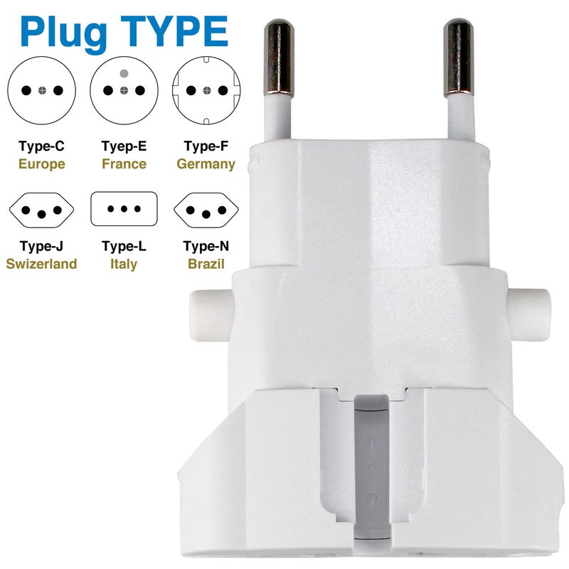 ROAD WARRIOR Worldwide Travel Plug Adapter European/UK/Australia/USA/India/Brazil/China Does Not Convert Voltage RW101WH - Image 2