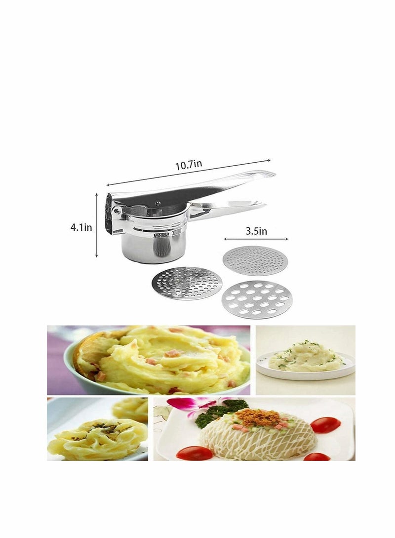 KASTWAVE Stainless Steel Potato Ricer, Potato Masher for Potatoes, Fruits, Vegetables, Yams, Squash, Baby Food and More with 3 Interchangeable Discs for Fine - Image 2