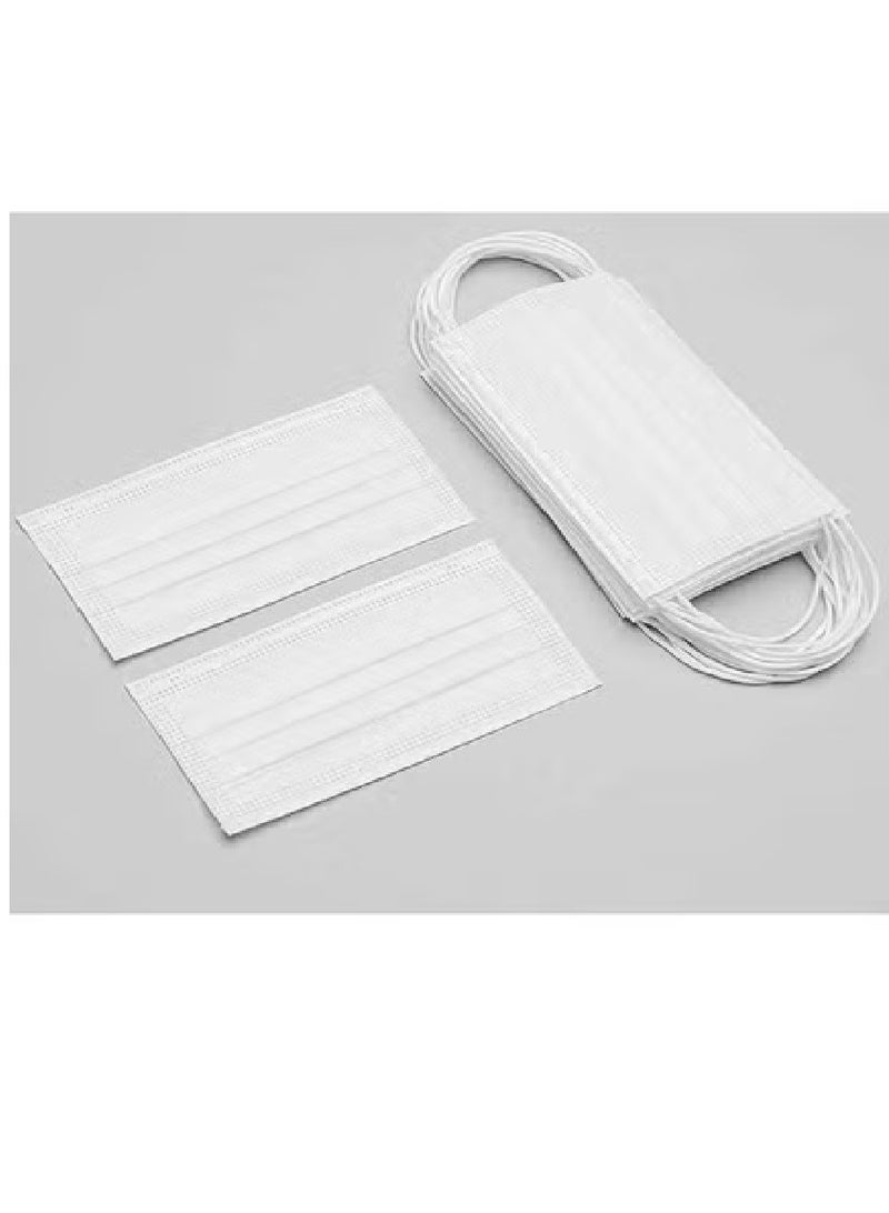 50 white disposable face masks - Image 1