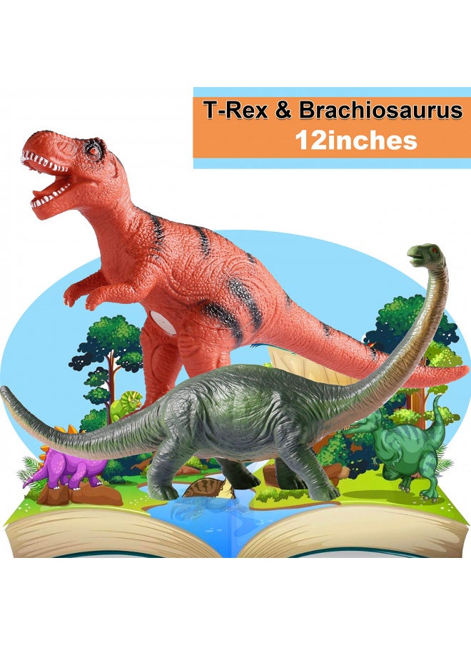 TEPSMIGO Tepsmigo Soft Dinosaur Toys for Kids 3-5, Dinosaur Toys for Kids Toddlers - 6Pack Jumbo Dinosaur Toys, Jurassic Dinosaurs T-Rex Velociraptor Triceratops..., Perfect Dinosaur Toys for Kids 3-5, 5-7  - Image 2