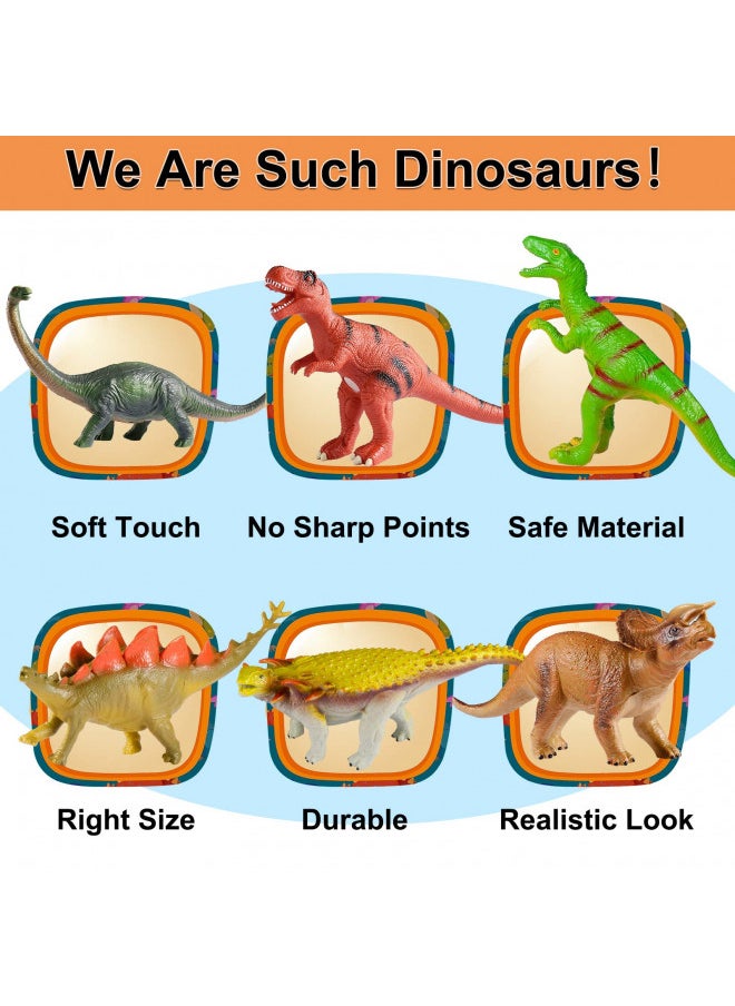 TEPSMIGO Tepsmigo Soft Dinosaur Toys for Kids 3-5, Dinosaur Toys for Kids Toddlers - 6Pack Jumbo Dinosaur Toys, Jurassic Dinosaurs T-Rex Velociraptor Triceratops..., Perfect Dinosaur Toys for Kids 3-5, 5-7  - Image 1