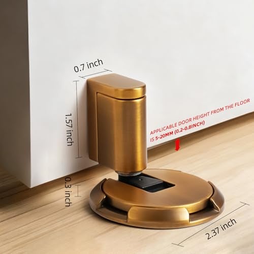 SAILANKA Windproof Door Stopper Indoor Heavy Duty Floor Door Stop Keep Door Open Mechanical No Drilling Door Stopper with Screws and Adhesive Pads 4 Pack Matte Brown Bronze - Image 3