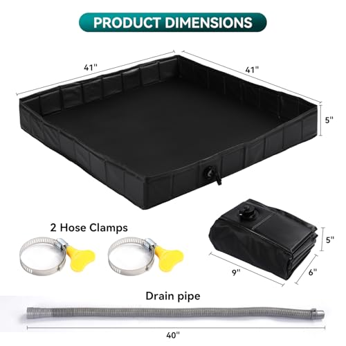 KRUI Camping Shower Base, Foldable Shower Tent Awning Base with Drain Hose to Keep Feet Clean, Portable Shower Pan for Indoor and Outdoor - Image 5