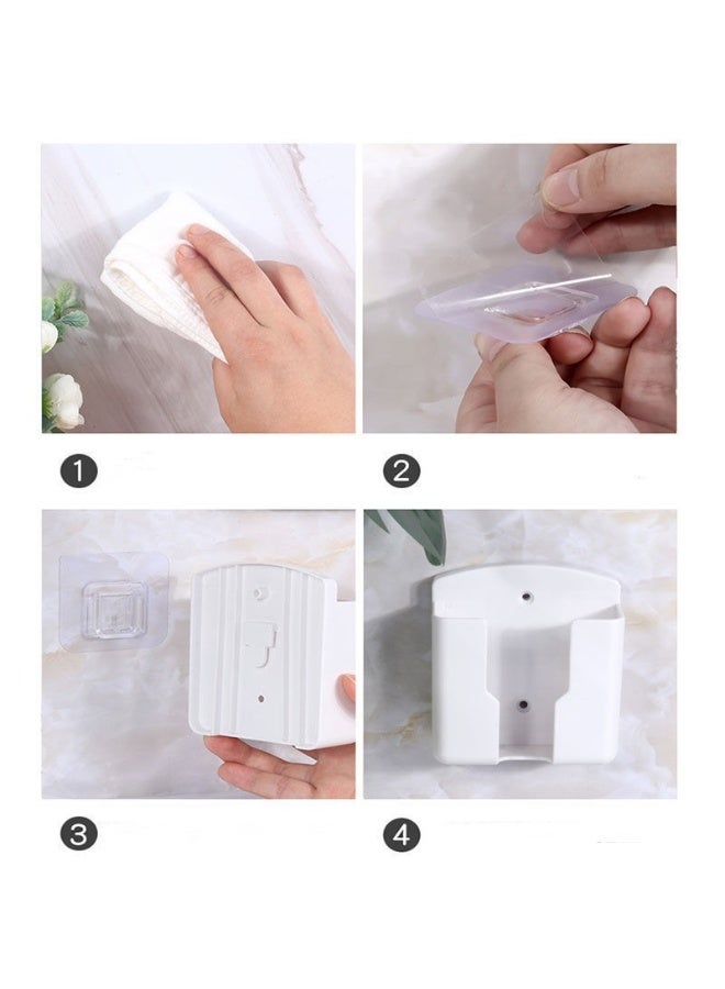 White,No - Punch Acrylic Remote Control Storage Box Wall - Mounted Transparent Wall Storage Rack for Bedside & Home Small Items Storage  - Image 3