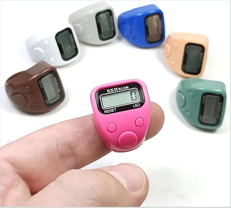 Digital Finger Counter With LCD Display Portable Mini Tasbeeh Tally Counter One Size Adjustable Ring Max Count 99999 Battery Operated Random Color - Image 2