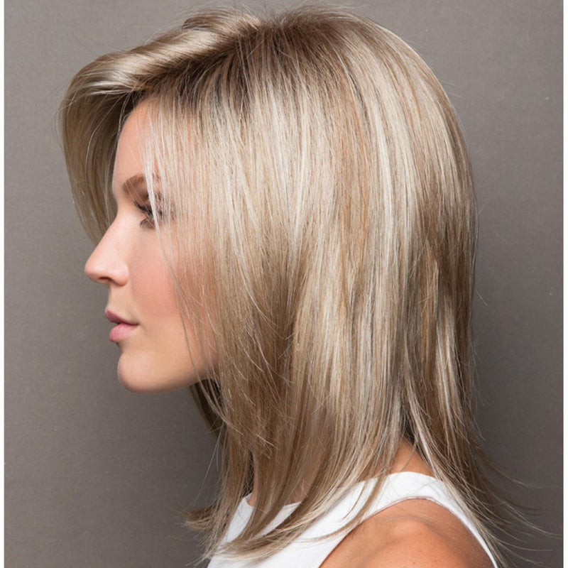 SCENTW Short White to Grey Wigs for White Women Natural Curly Short Layered Silver Gray Pixie Cut Wigs with White Bangs Synthetic Hair Silver WIG for Older Women - Image 1