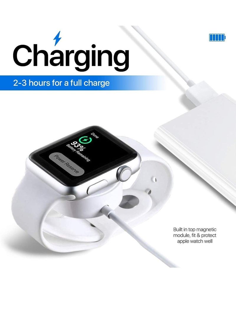 ELTRAZONE Portable Smart USB Watch Charger Cable Magnetic Wireless Charging Dock For Apple iWatch (Series 7/6/5/4/3/2) Apple watch For iPhone - White  - Image 3