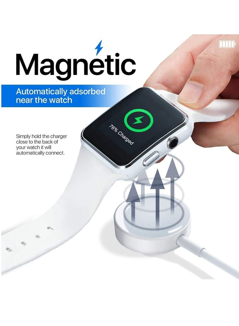 ELTRAZONE Portable Smart USB Watch Charger Cable Magnetic Wireless Charging Dock For Apple iWatch (Series 7/6/5/4/3/2) Apple watch For iPhone - White  - Image 4