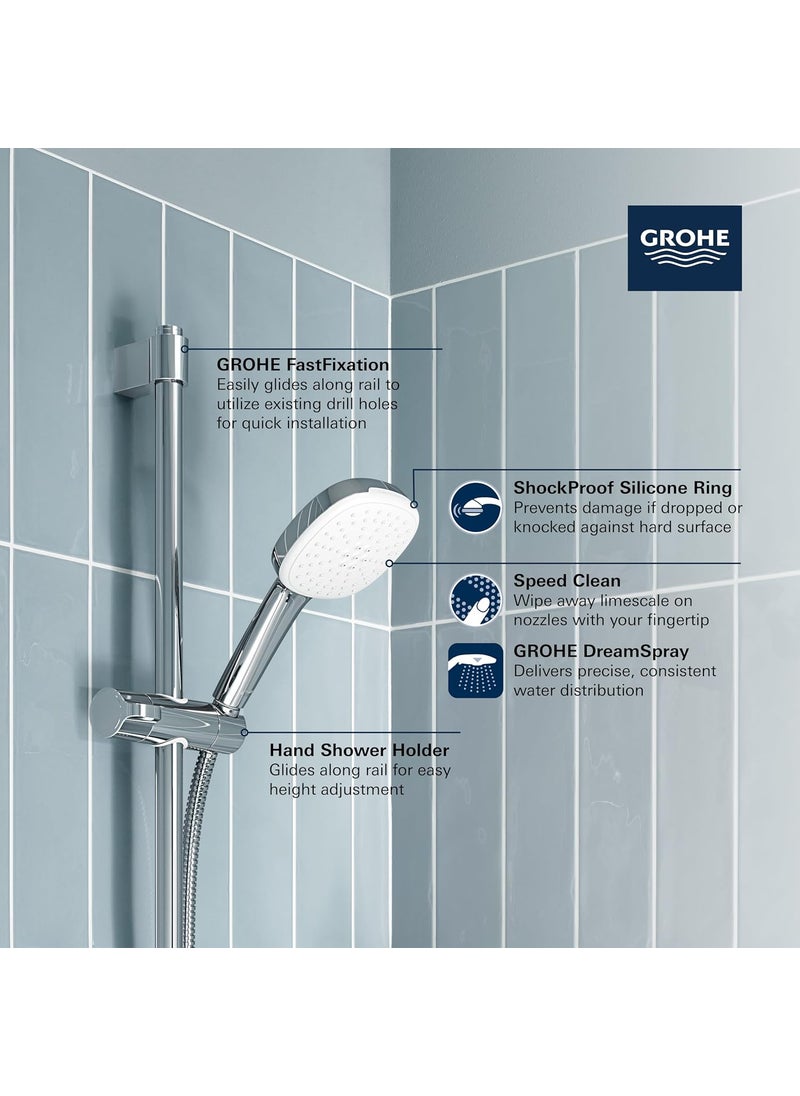 Grohe GROHE 26783002 Tempesta 24Inch Shower Rail Set 2Spray Square 15 GPM StarLight Chrome  - Image 3