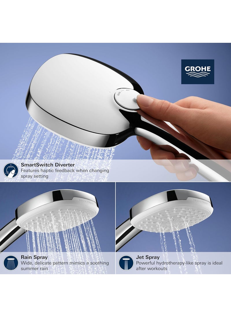 Grohe GROHE 26783002 Tempesta 24Inch Shower Rail Set 2Spray Square 15 GPM StarLight Chrome  - Image 4