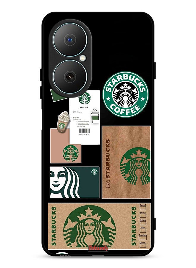 Tolwak Huawei Nova Y73 Protective Case Cover Starbucks Sticker