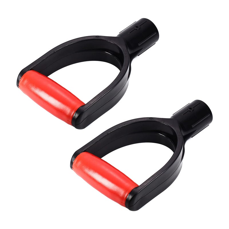 Heyiarbeit 2Pcs Shovel D Grip Handle, 1-1/4" Inner Diameter 32mm PVC Spade Snow Shovel Replacement Handle Garden Accessories for Digging Raking Tool - Image 1