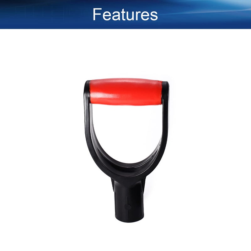 Heyiarbeit 2Pcs Shovel D Grip Handle, 1-1/4" Inner Diameter 32mm PVC Spade Snow Shovel Replacement Handle Garden Accessories for Digging Raking Tool - Image 3