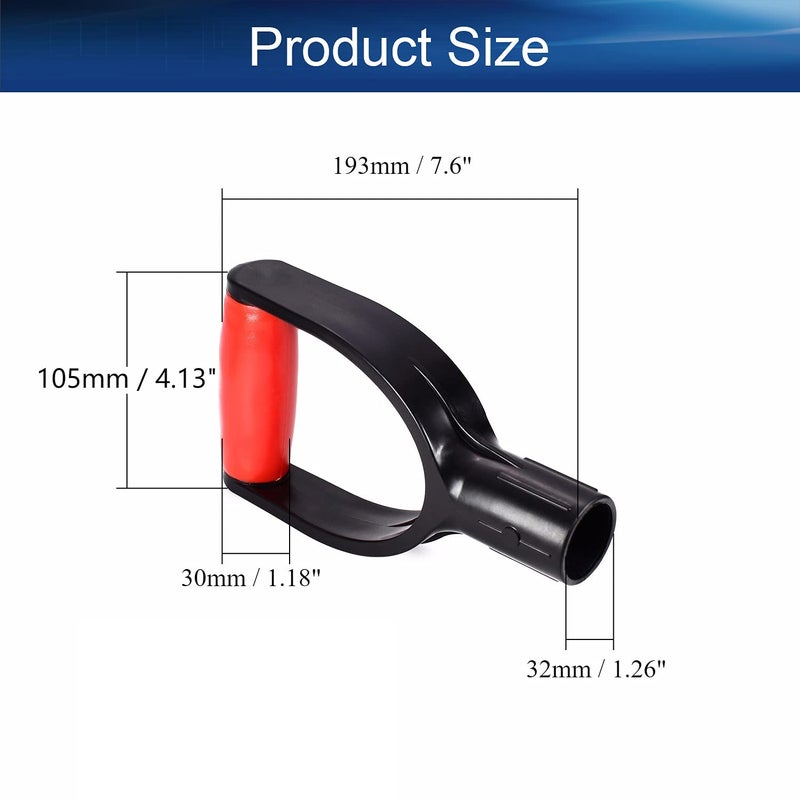 Heyiarbeit 2Pcs Shovel D Grip Handle, 1-1/4" Inner Diameter 32mm PVC Spade Snow Shovel Replacement Handle Garden Accessories for Digging Raking Tool - Image 2