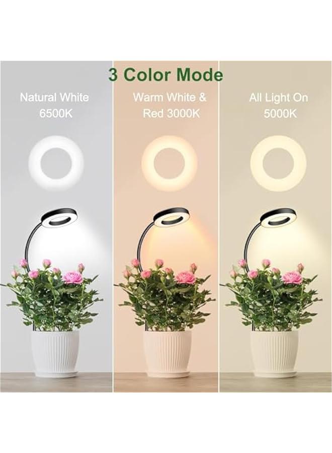 TRASSLE Grow Lights for Indoor Plants, Clip On 6000K Full Spectrum LED Grow Light, Two Installation Options Plant Light, 3 Colors Grow Lamp with 360° Gooseneck, 3/9/12H Timer, 10 Brightness  - Image 3