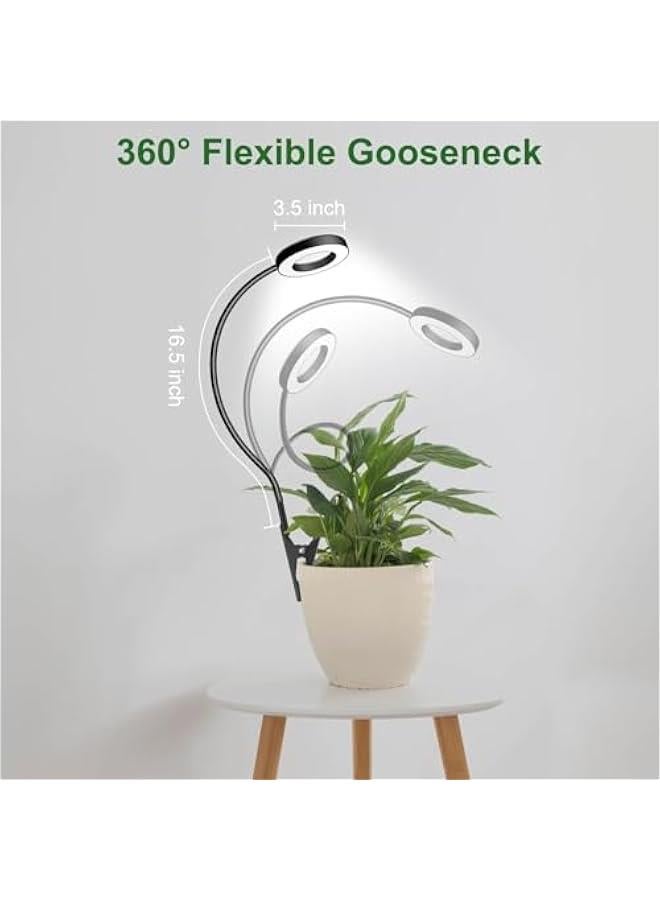 TRASSLE Grow Lights for Indoor Plants, Clip On 6000K Full Spectrum LED Grow Light, Two Installation Options Plant Light, 3 Colors Grow Lamp with 360° Gooseneck, 3/9/12H Timer, 10 Brightness  - Image 5