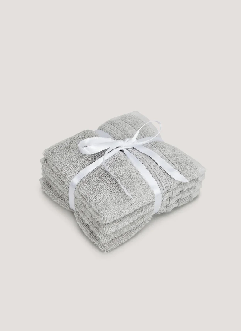 Matalan 4 Pack Cool Grey 100% Egyptian Cotton Face Cloths