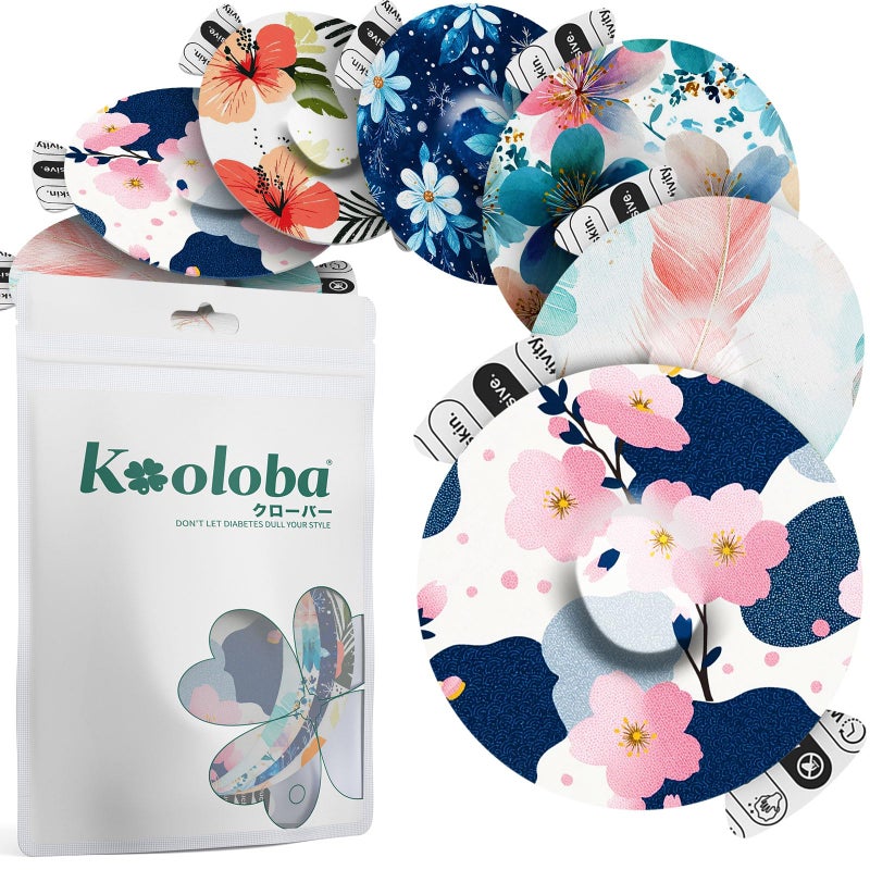 Kooloba Over Patches for Dexcom G7 - Adhesive Patches for Dexcom G7 Waterproof with Easy-Peel Tab Pre-Cut,Stelo Flexible CGM Tape,Long-Lasting for 10-14 Day 20pcs,Sakurawords - Image 1