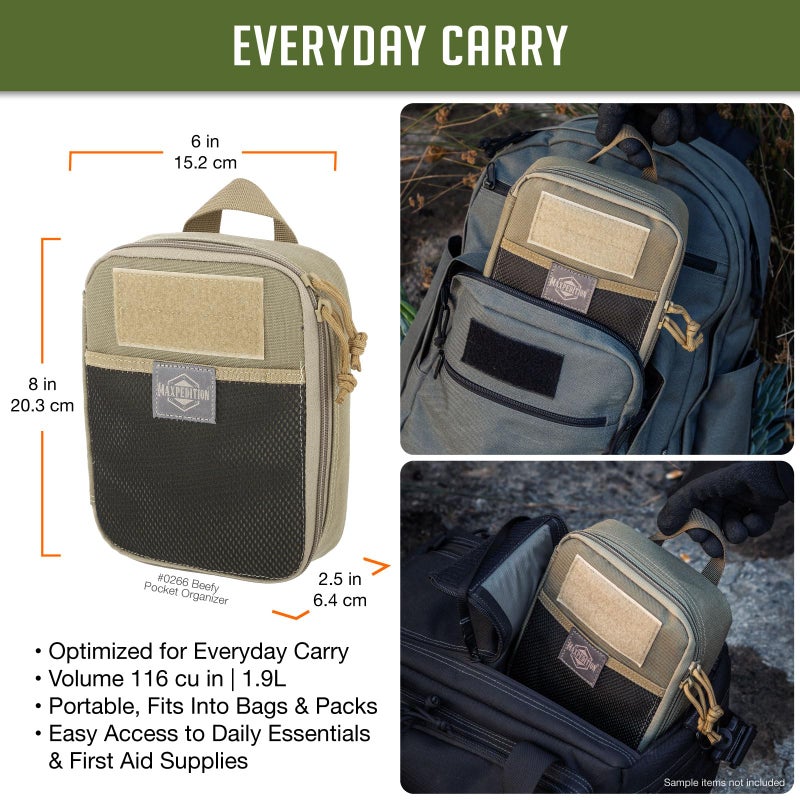 Maxpedition Beefy 2013 Pocket Organizer (Khaki) - Image 2