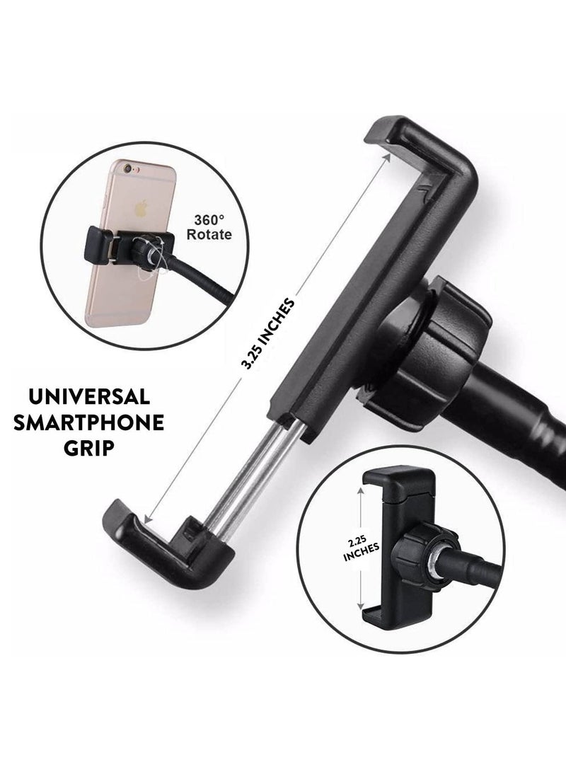 LEDIN Phone Holder With Selfie Ring Light Fill Flash Light Black  - Image 3