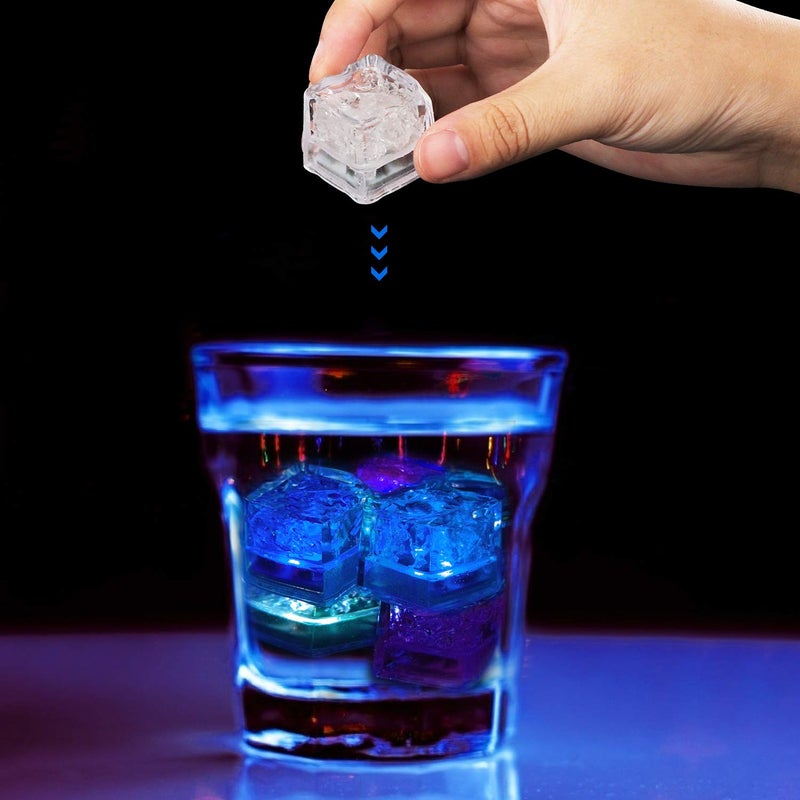 Nonley Light Up Ice Cubes for Drinks, 12 Pack LED Ice Cubes Liquid Activated, Glow in The Dark Waterproof Ice Cubes for Home Bar Supplies Summer Party Wedding Decor - Image 4