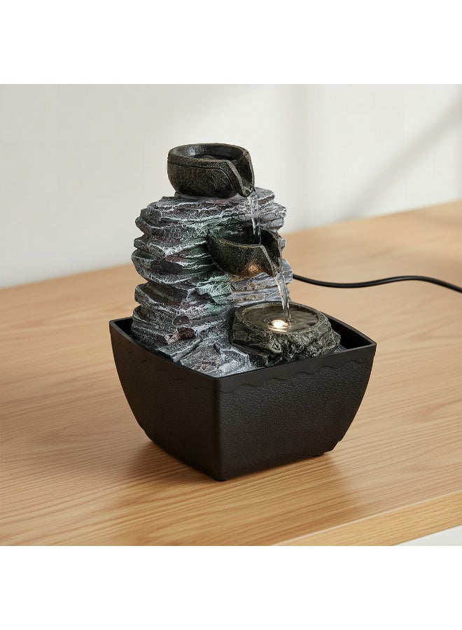 Home Box Cascadia Kyoto Mini Cascading Rock Fountain - 13x12x18 cm - Image 1