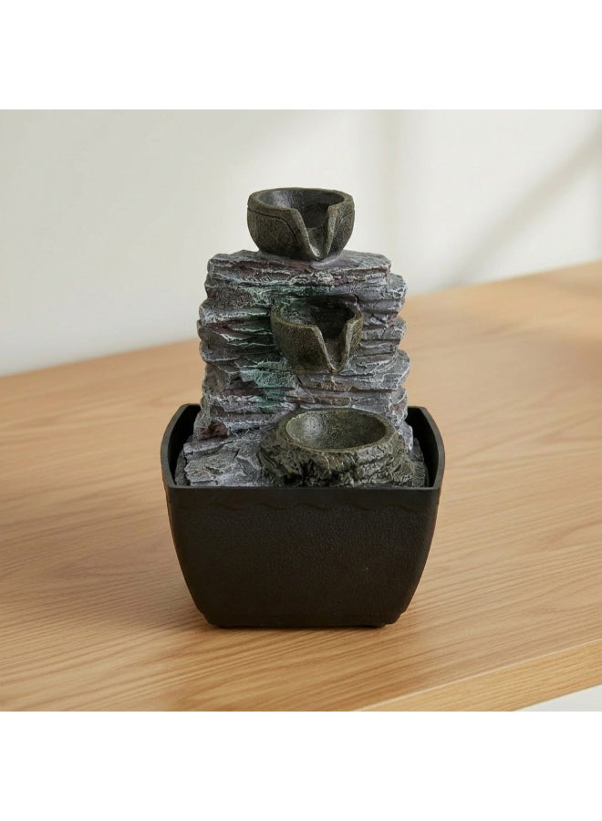 Home Box Cascadia Kyoto Mini Cascading Rock Fountain - 13x12x18 cm - Image 2