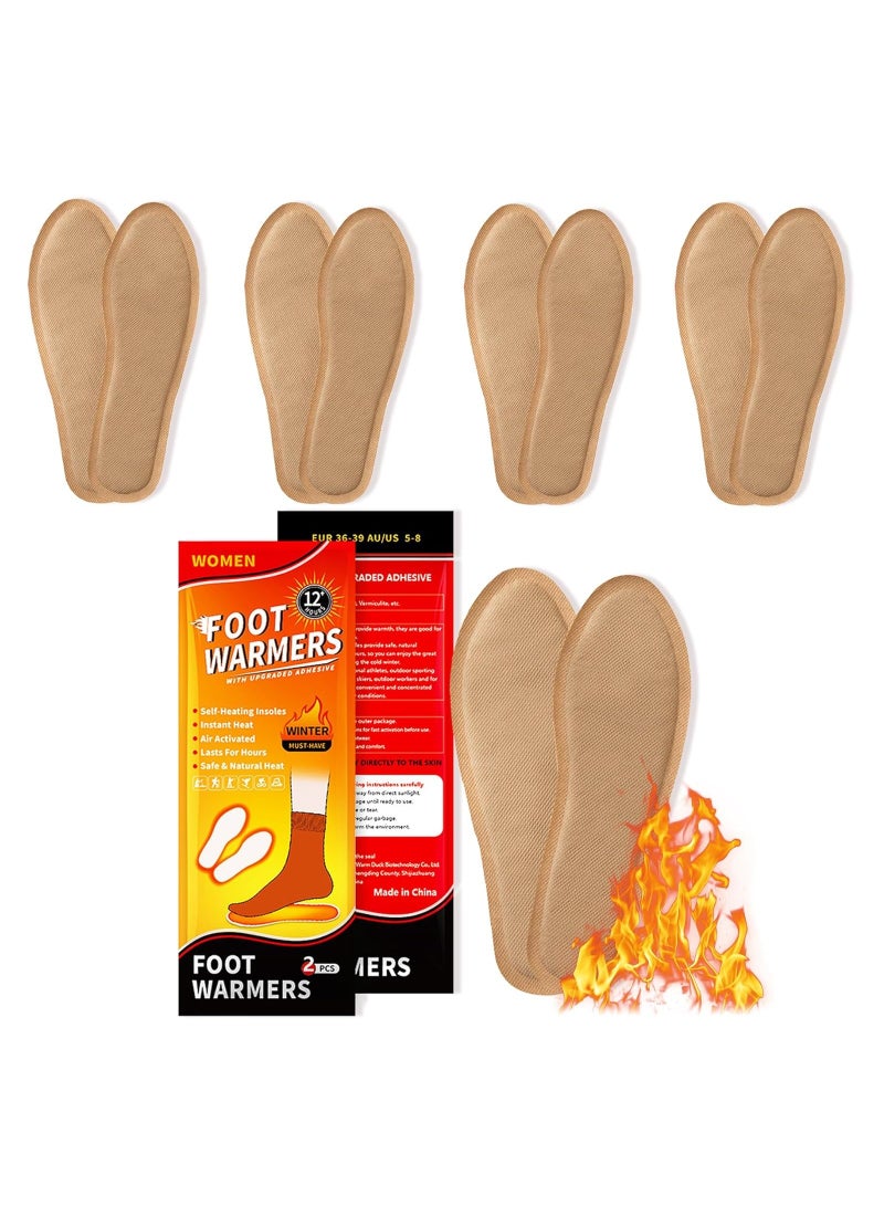 دفايات القدم - دفايات آمنة تدوم طويلاً تعمل بالهواء بدون رائحة طبيعية - تصل إلى 9 ساعات من الحرارة - 5 أزواج - Image 1