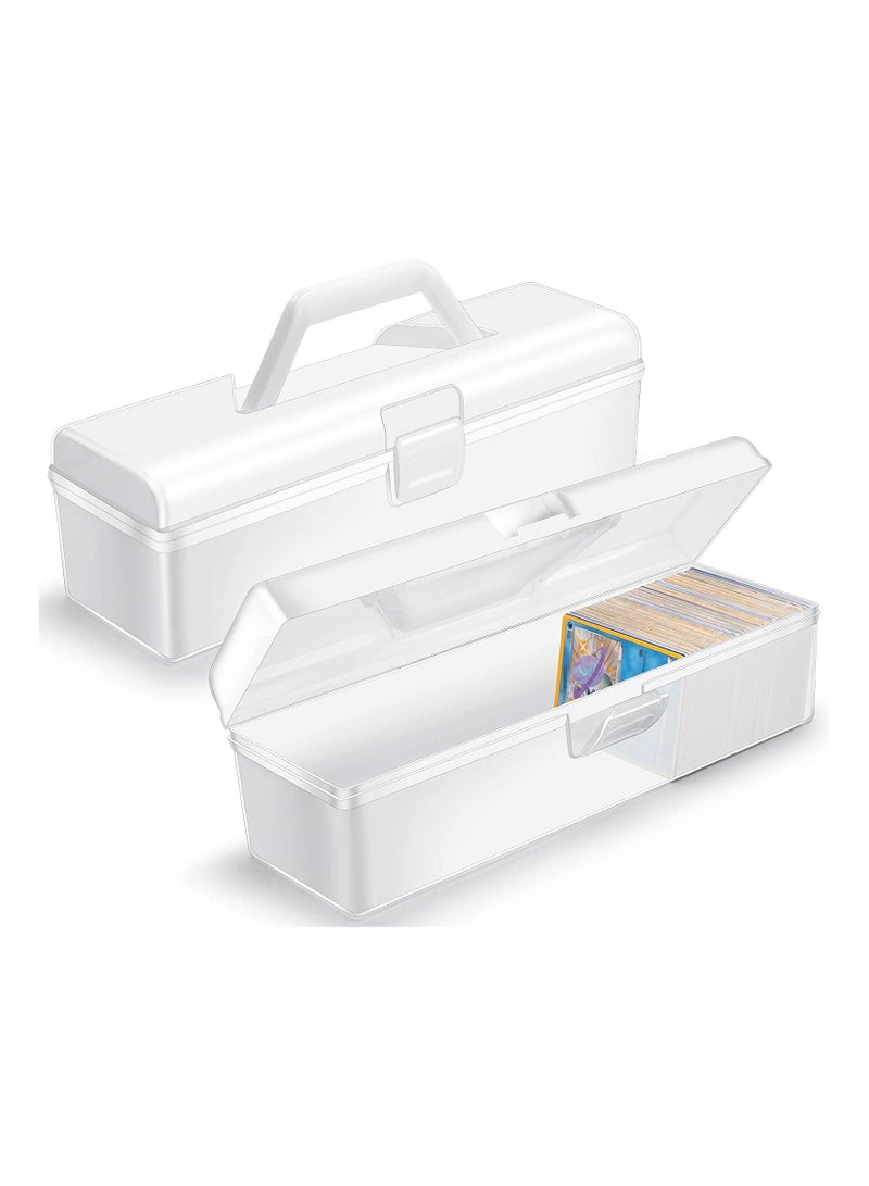 KASTWAVE Trading Card Storage Box, Clear Plastic Playing Card Case, Large Hard Playing Card Case for 1000 Cards, Fit for Standard Card, 2 Pack - Image 1