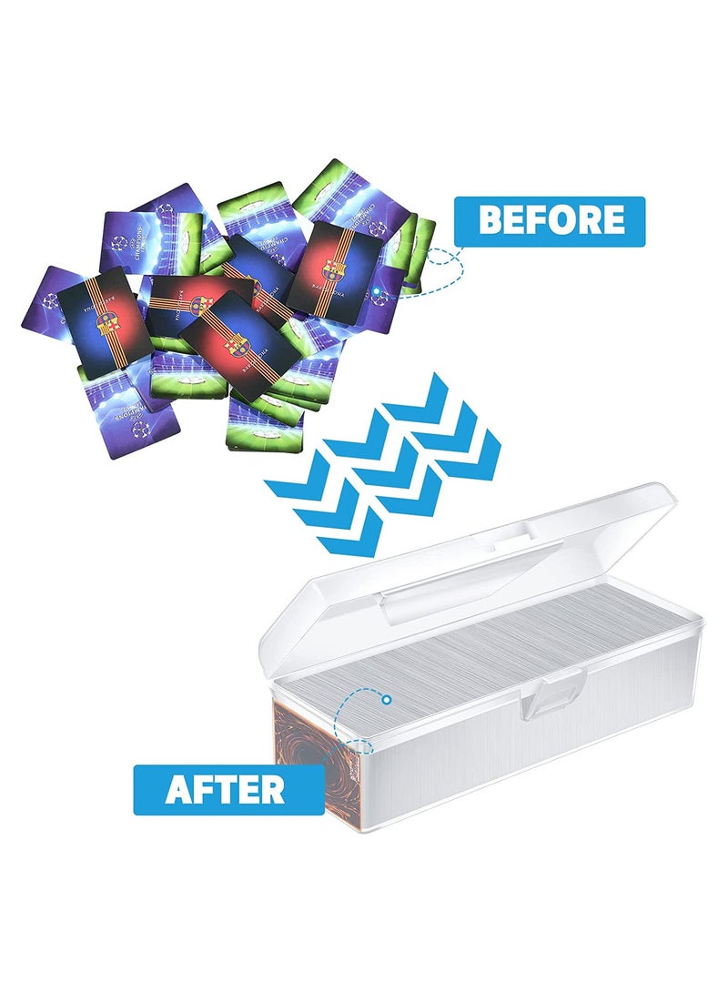 KASTWAVE Trading Card Storage Box, Clear Plastic Playing Card Case, Large Hard Playing Card Case for 1000 Cards, Fit for Standard Card, 2 Pack - Image 2