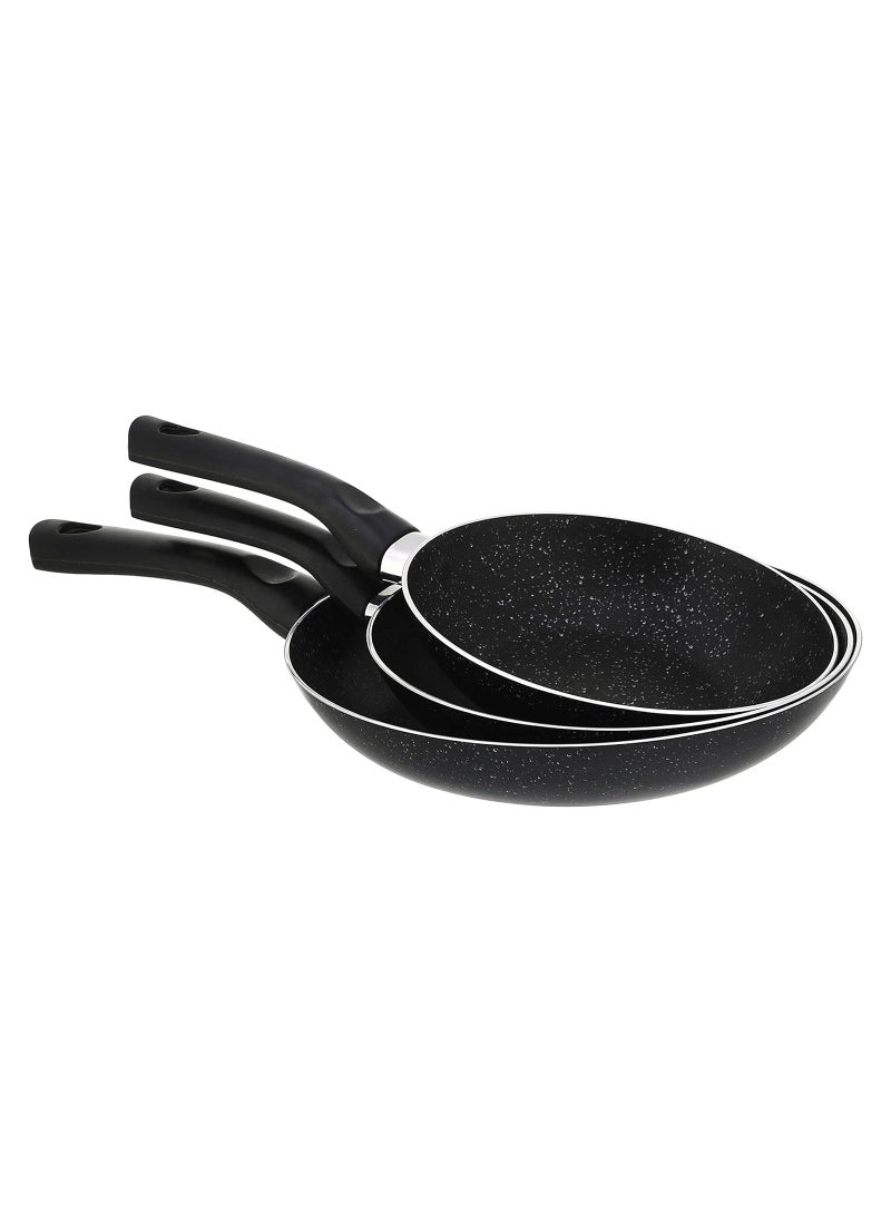 LAZORD Granite Pan Set - 3 Piece - Size 18, 22, 26 - black  - Image 1
