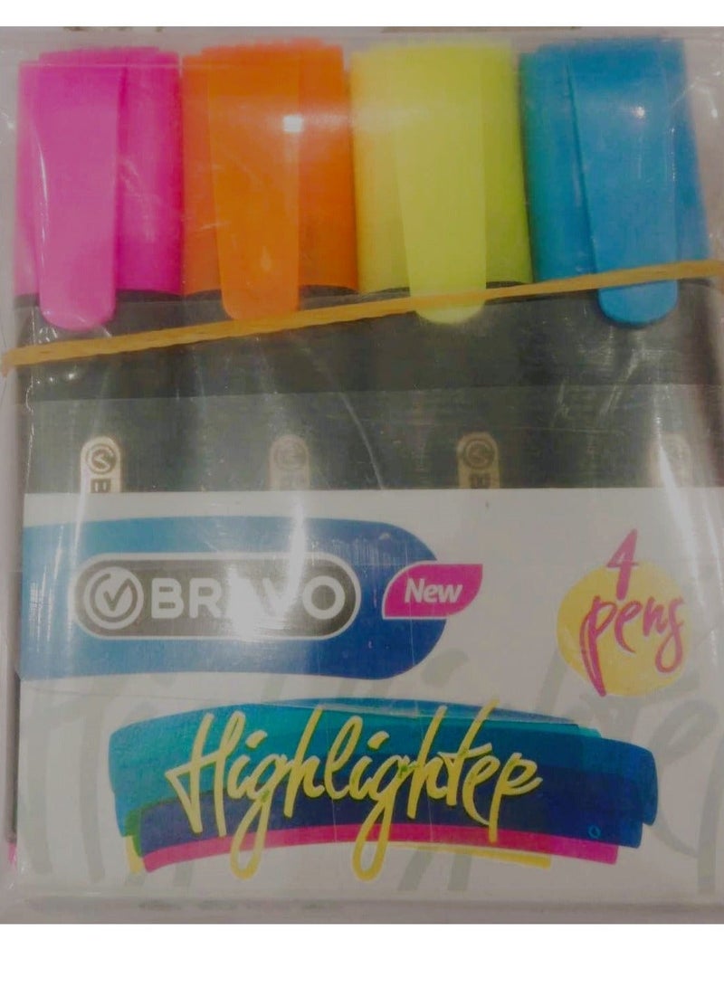 Bravo Highlighter Set of 4 Colors-Chisel Tip - Image 5