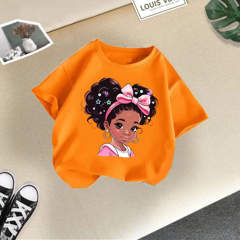 New Product Children'S Cute Cartoon Print T-Shirt Girls Short-Sleeved 2026 New Fashion Summer Children'S Clothing - Image 1