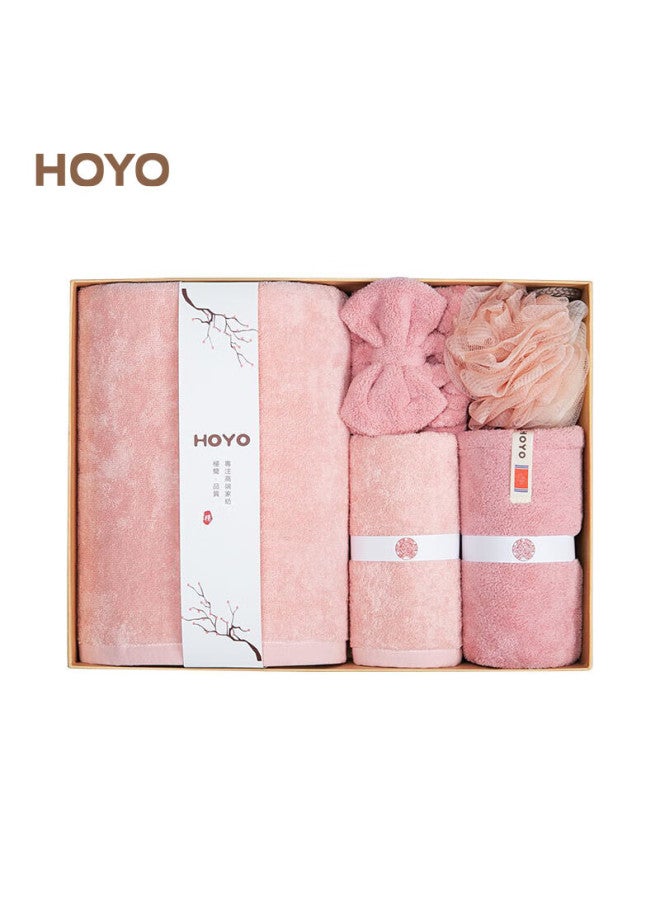 Hoyo Hair Towel, Hair Dryer Cap, Hair Tie, Bath Flower, Toiletry Set Of 5 Pieces, Gift Set For Return Gifts, High-end Custom Gift Box - Image 1