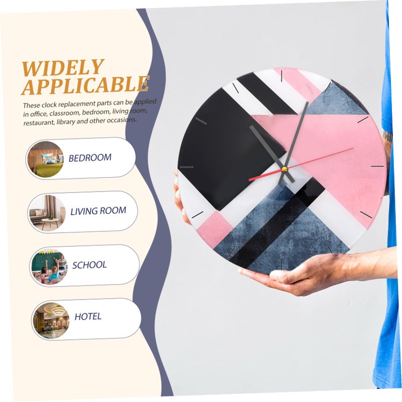 10 مجموعات من أجزاء استبدال عقارب الساعة البلاستيكية السوداء طقم إصلاح ساعة الحائط DIY - Image 4