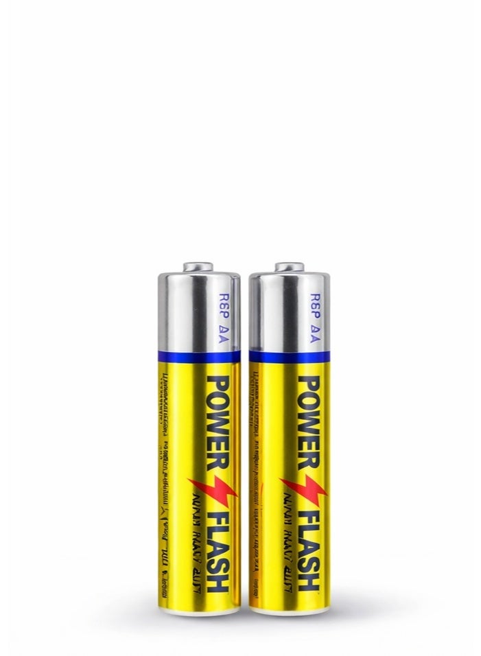 POWER FLASH AA Zinc Batteries 1.5V – Super Heavy Duty – 2 Pieces Card Pack - Image 2