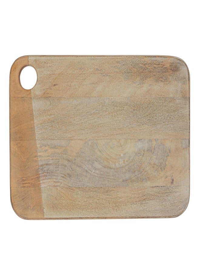 Creative Co-Op Wide Mango Wood Rectangle Cheese and Cutting Board with Handle, Whitewashed - Image 5