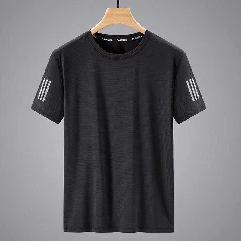 Men'S Printed Short-Sleeved T-Shirt Plus Size Plus Size Summer Korean Style Slim-Fit Trendy Handsome Round Neck - Image 4