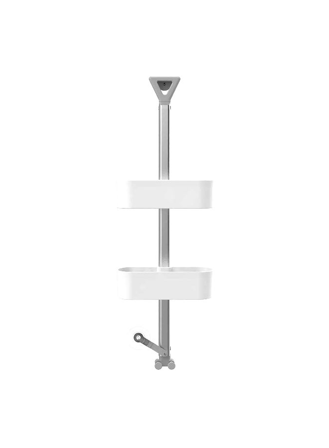 Primanova 2-Shelf Wall-Mount Shower Caddy White and Silver 8.5 x 25 x 7.5 cm - Image 1
