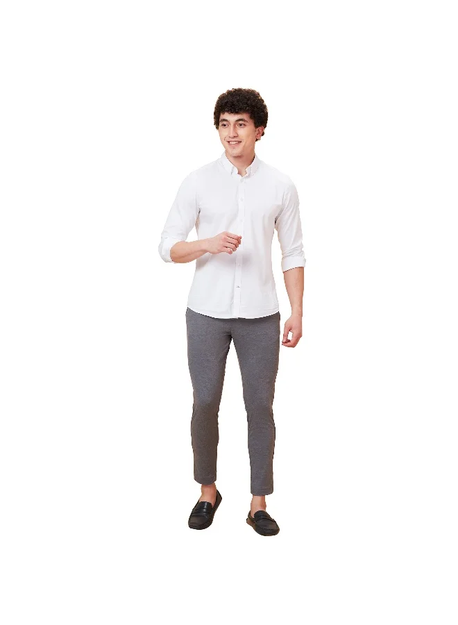 بيينغ هيومان Mens Dk Grey Cropped Fit Chinos