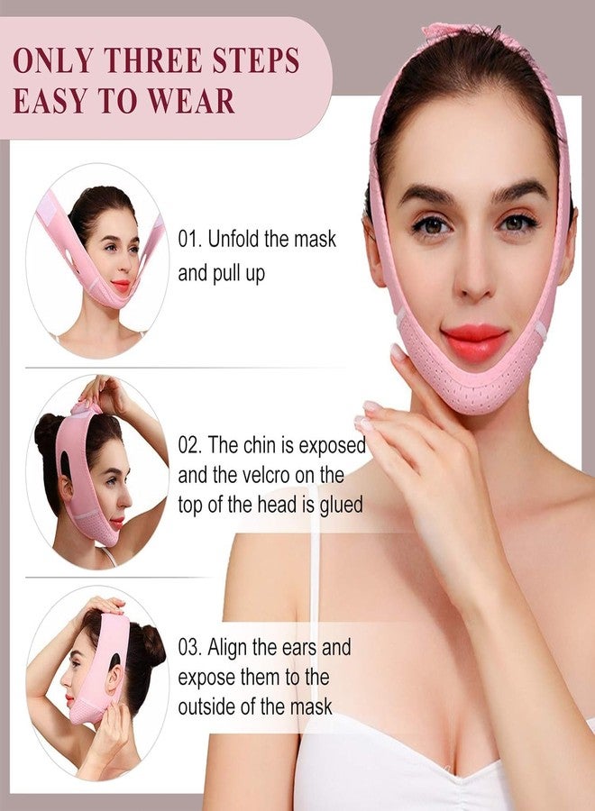 Doville Silicone V Face Mask Face Lift Up Belt Facial Slimming Bandage Mask Cheek,Chin,Neck Slimming Thin Belt Face Slim Lift Band Mask Double Chin Reducer for Women and Men Tightening Skin - Image 2